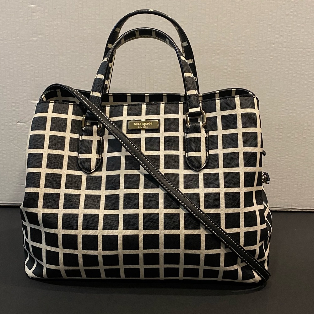 Kate Spade Black and White Geometric Tote